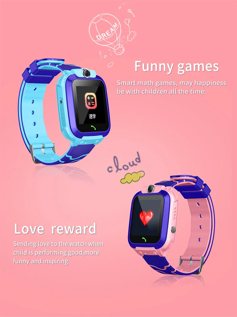Kinder-Smartwatch mit Kamera, wasserdicht, GPS-Tracking und Anrufen, SOS-Taste
