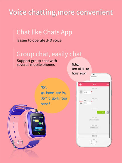 Kinder-Smartwatch mit Kamera, wasserdicht, GPS-Tracking und Anrufen, SOS-Taste